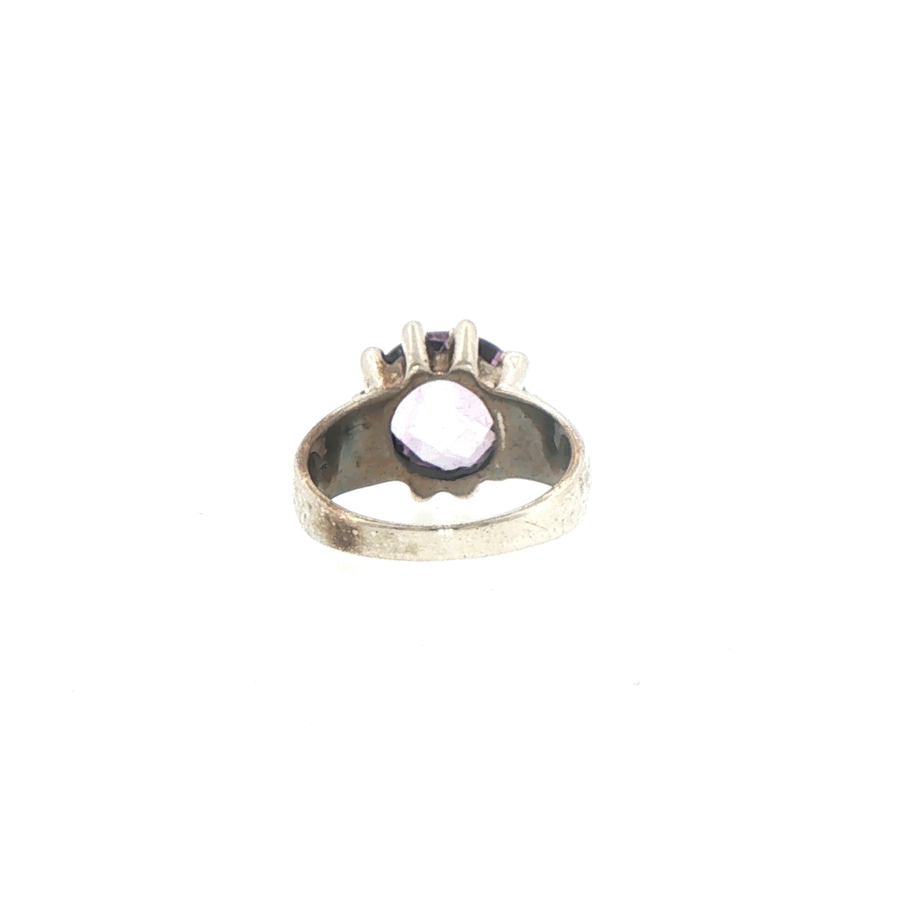 Amethyst Solitaire Ring in Silver