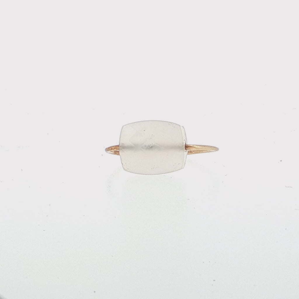 White Agate In Rose Gold