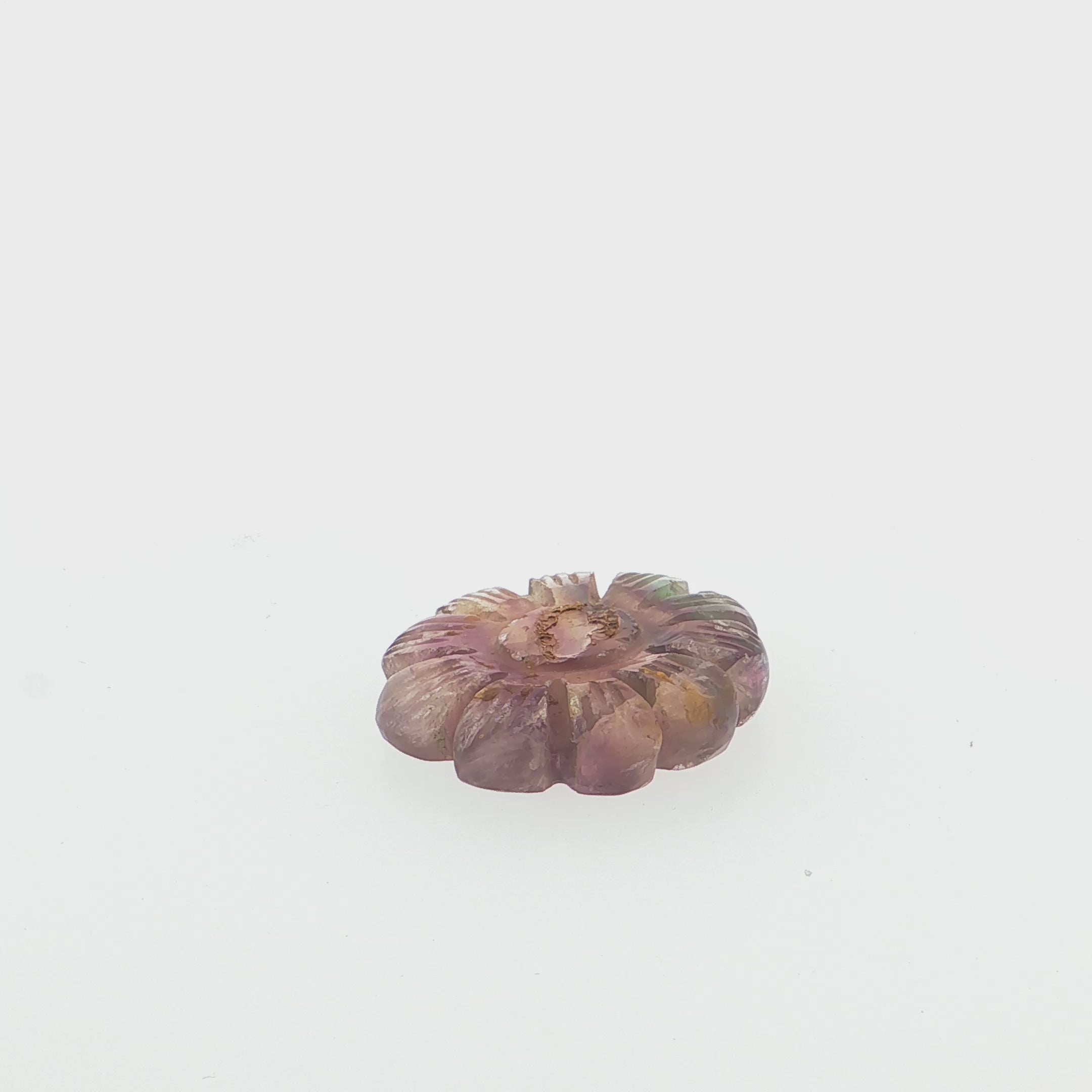 Carved Brownish-Honey Fluorite Flower Star Gemstone