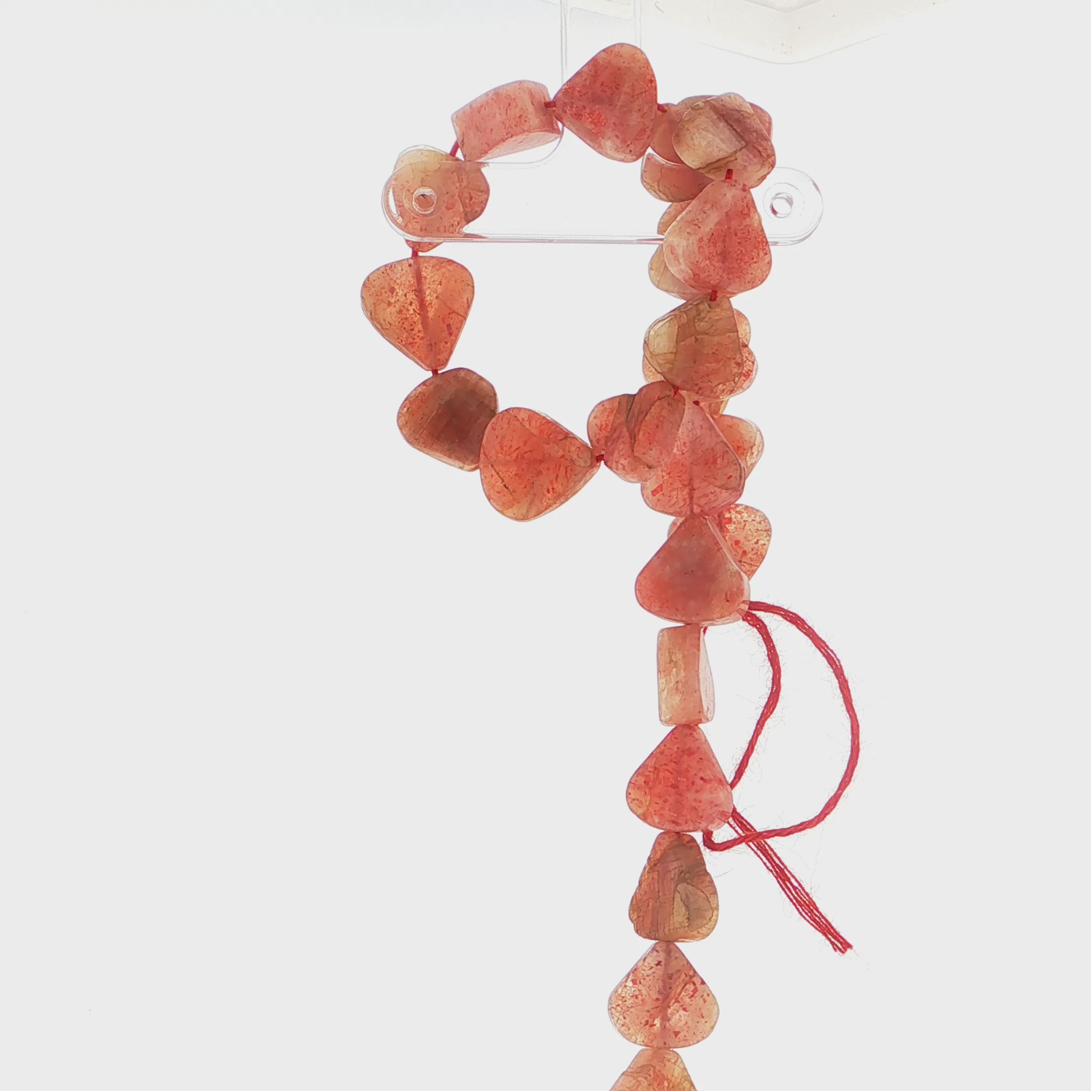 Natural Sunstone Pear-Shaped Bead Strand