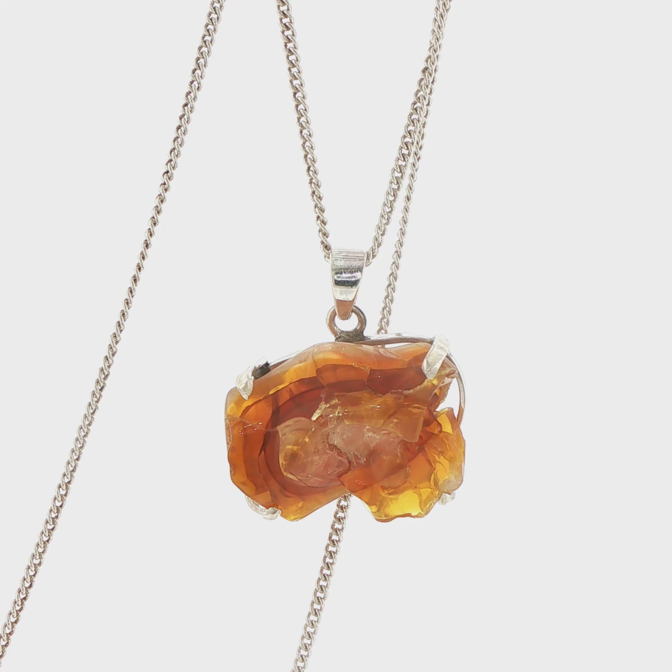 Freeform Opal Pendant Necklace in Silver